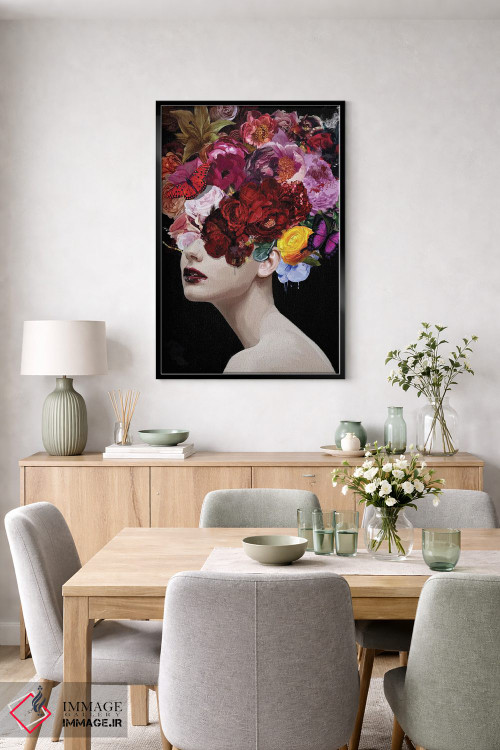 تابلو مدرن سوسن با گل ها و پروانه ها اثر مارسیا آلک - D6B