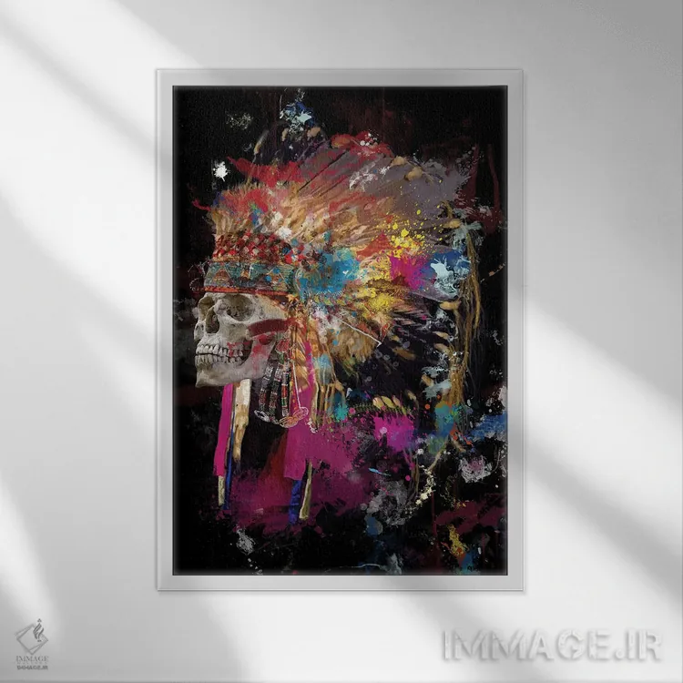 تابلو مدرن جمجمه III اثر مارسیا آلک - نمای قابدار سفید