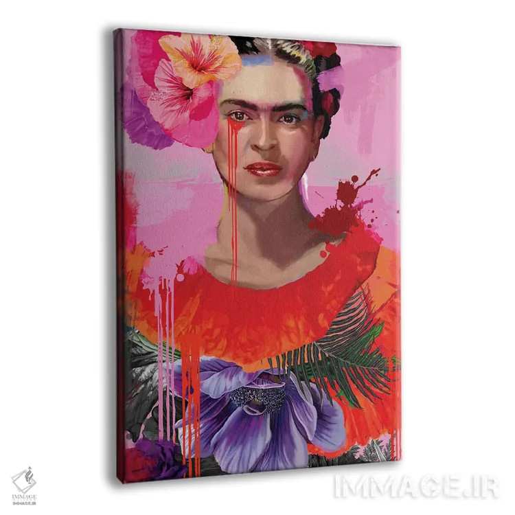 تابلو دکوراتیو فریدا با گل ها اثر مارسیا آلک - نمای پرسپکتیو محصول