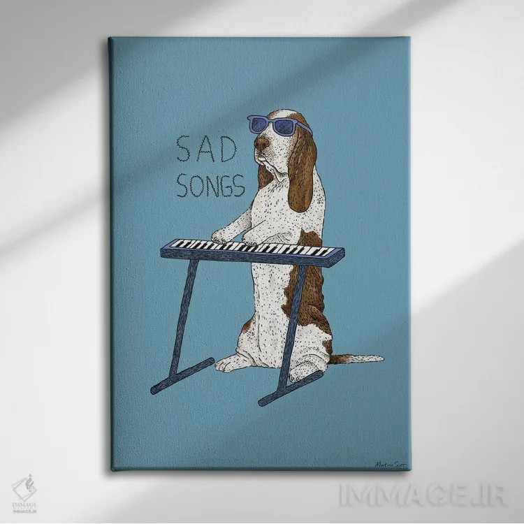 تابلو مدرن آوازهای غمگین اثر مارتینا اسکات - نمای روبهرو روی دیوار