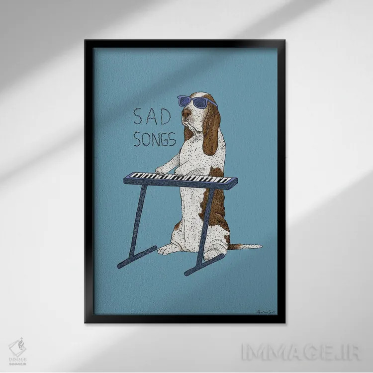 تابلو مدرن آوازهای غمگین اثر مارتینا اسکات - نمای قابدار مشکی