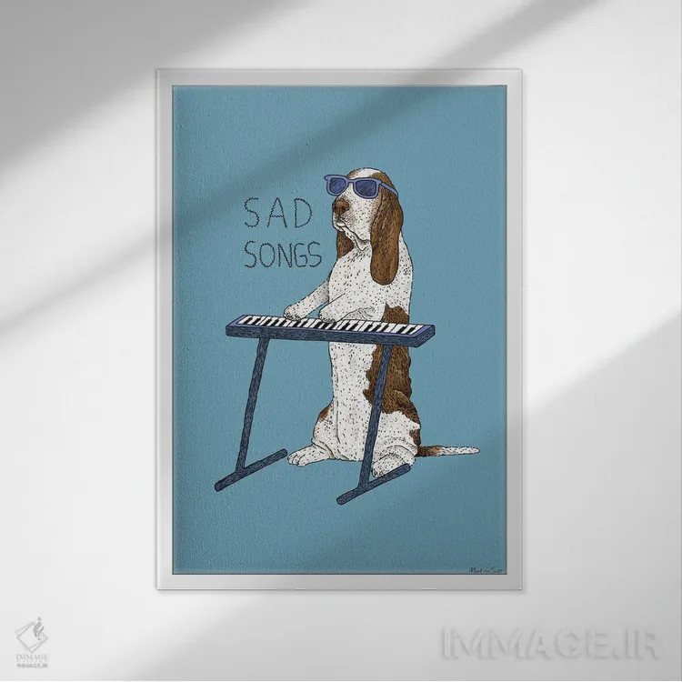 تابلو مدرن آوازهای غمگین اثر مارتینا اسکات - نمای قابدار سفید