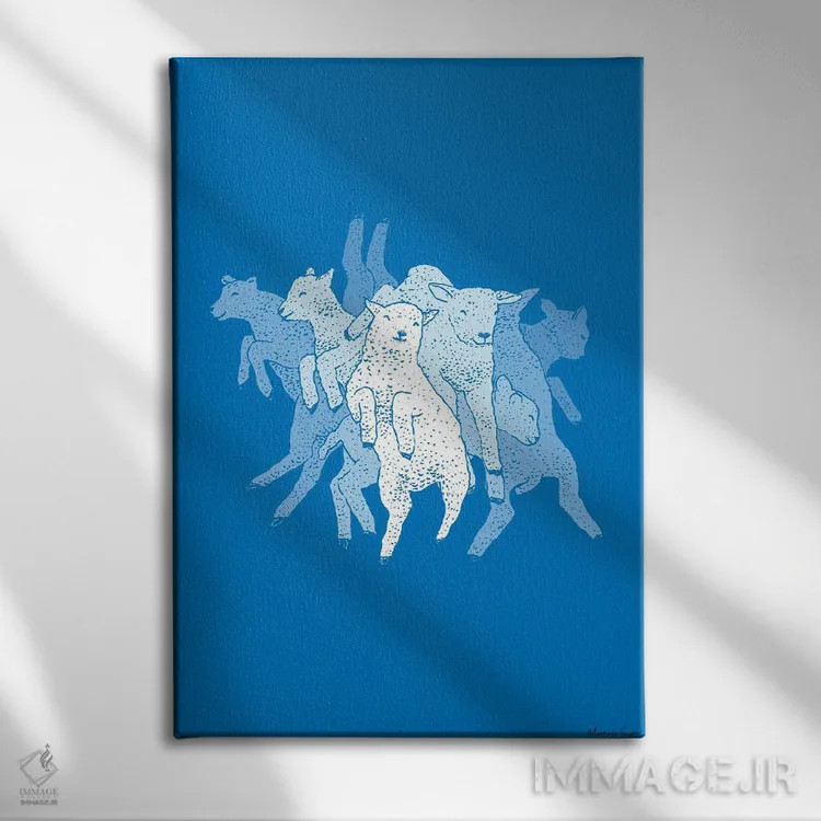 تابلو مدرن بره های جهنده اثر مارتینا اسکات - نمای روبهرو روی دیوار