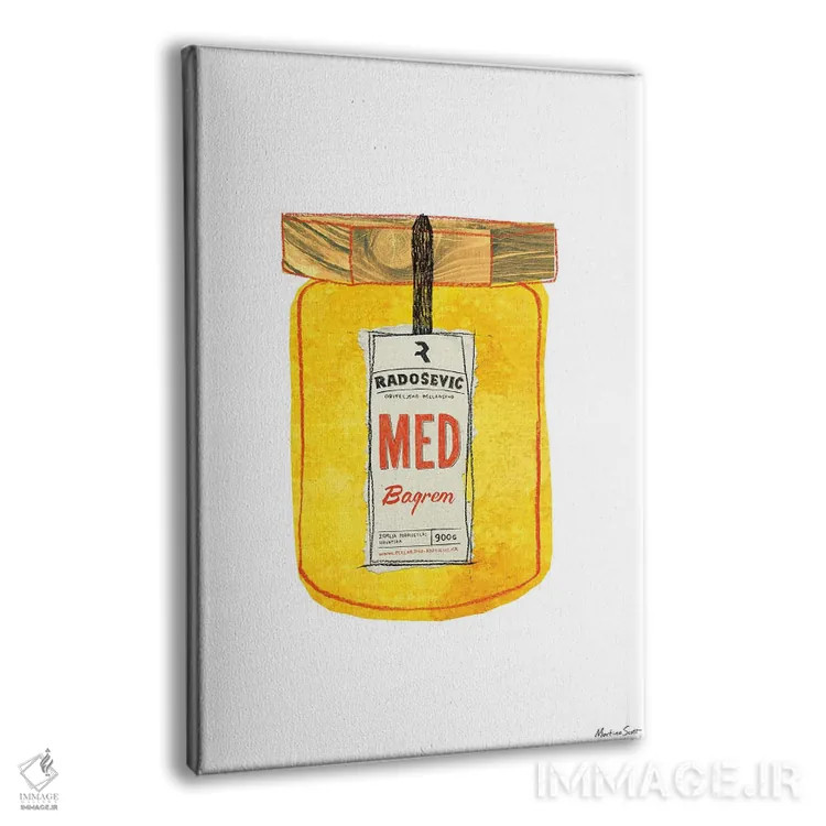 تابلو مدرن عسل کروات اثر مارتینا اسکات - نمای پرسپکتیو محصول