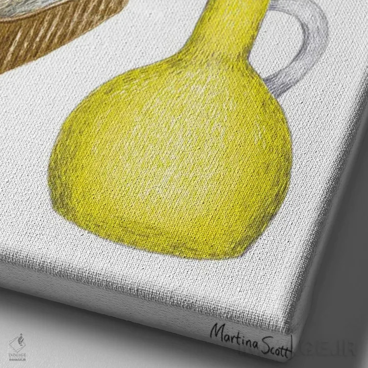 تابلو مدرن چربی های مفید اثر مارتینا اسکات - نمای نزدیک بافت بوم