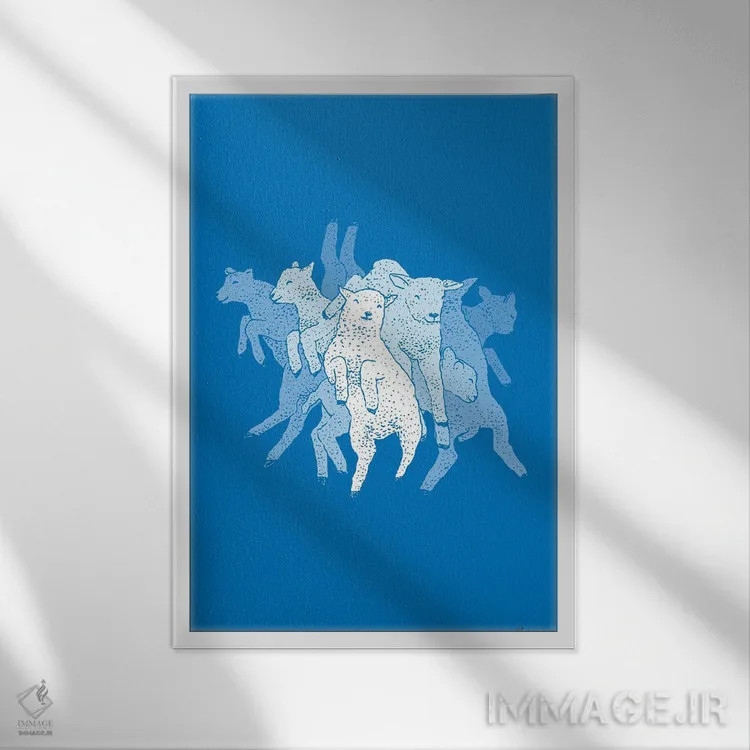 تابلو مدرن بره های جهنده اثر مارتینا اسکات - نمای قابدار سفید