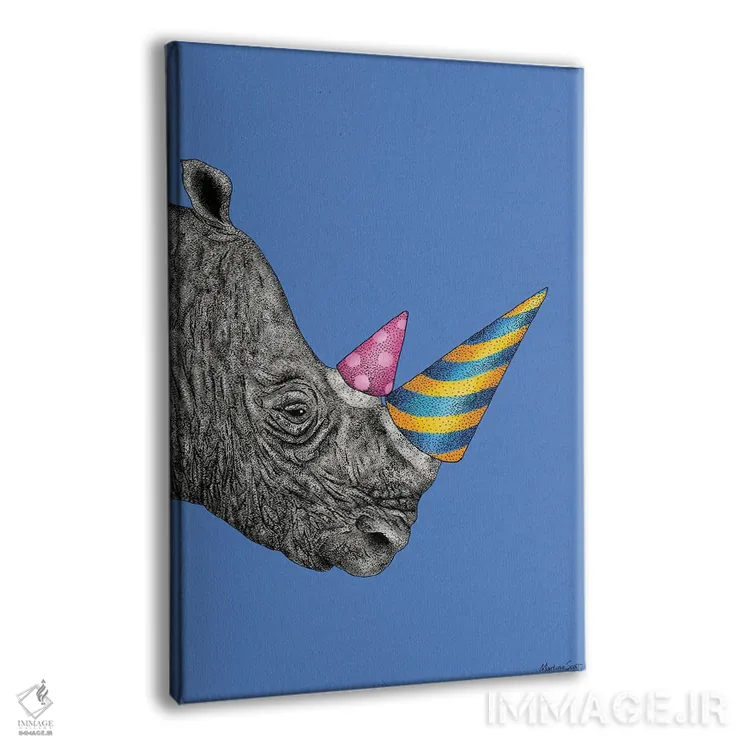 تابلو مدرن کرگدن مهمانی اثر مارتینا اسکات - نمای پرسپکتیو محصول