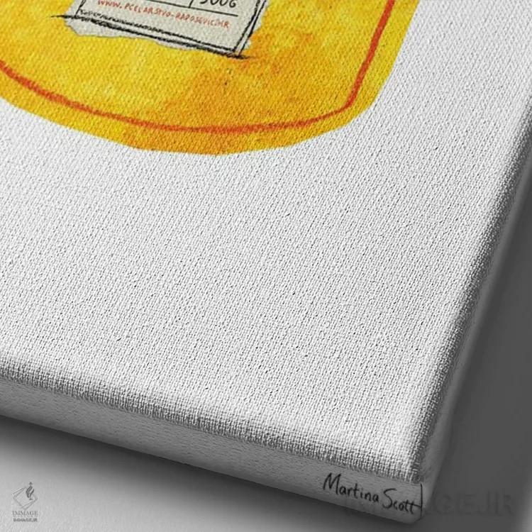 تابلو مدرن عسل کروات اثر مارتینا اسکات - نمای نزدیک بافت بوم