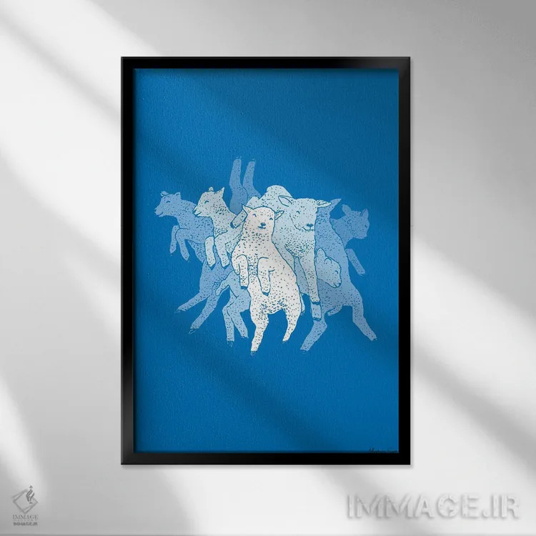 تابلو مدرن بره های جهنده اثر مارتینا اسکات - نمای قابدار مشکی