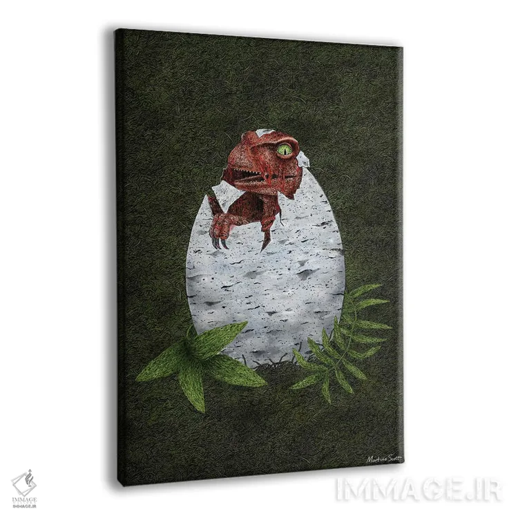 تابلو مدرن رپتور کوچک اثر مارتینا اسکات - نمای پرسپکتیو محصول