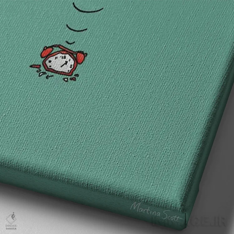 تابلو مدرن کوبیدن زنگ هشدار اثر مارتینا اسکات - نمای نزدیک بافت بوم