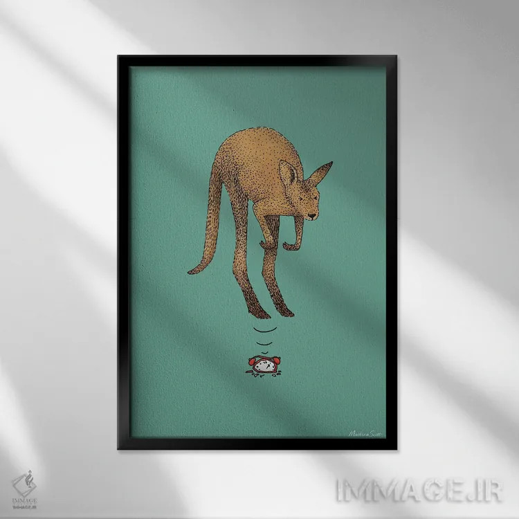 تابلو مدرن کوبیدن زنگ هشدار اثر مارتینا اسکات - نمای قابدار مشکی