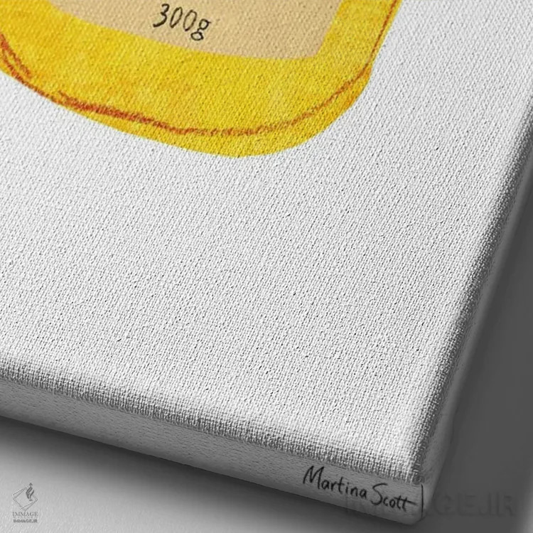 تابلو مدرن عسل آکااونی اثر مارتینا اسکات - نمای نزدیک بافت بوم