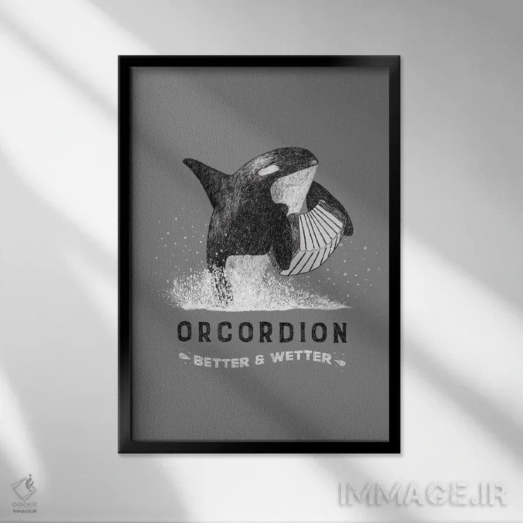 تابلو مدرن آرکوردیون اثر مارتینا اسکات - نمای قابدار مشکی