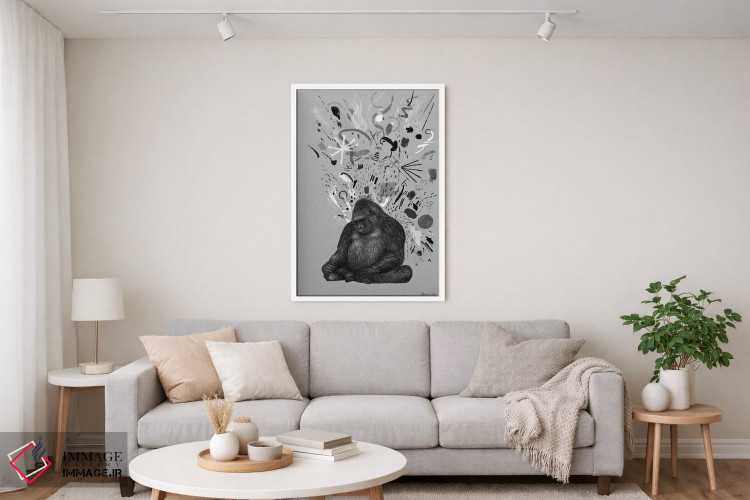 تابلو مدرن گوریل بداخلاق اثر مارتینا اسکات - D5W