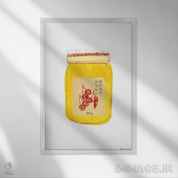 تابلو مدرن عسل آکااونی اثر مارتینا اسکات - نمای قابدار سفید