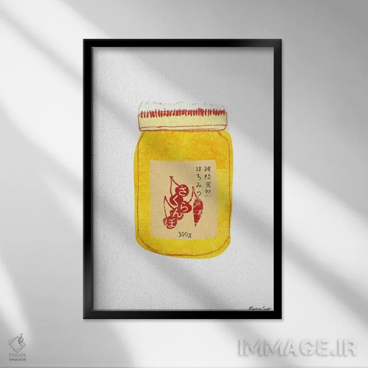 تابلو مدرن عسل آکااونی اثر مارتینا اسکات - نمای قابدار مشکی