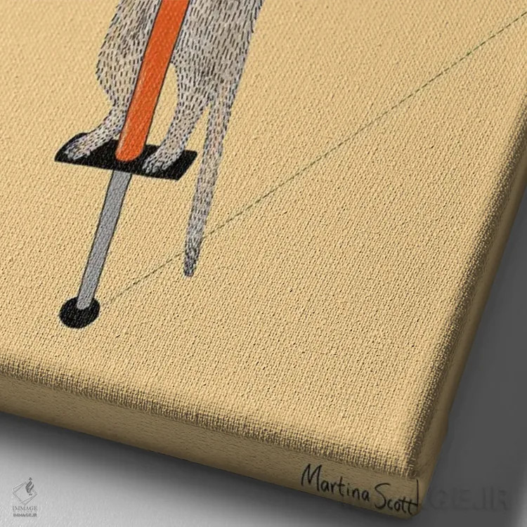 تابلو مدرن میرکات روی چوب فنردار اثر مارتینا اسکات - نمای نزدیک بافت بوم