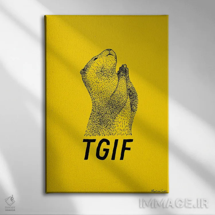 تابلو مدرن شکر که جمعه شد اثر مارتینا اسکات - نمای روبهرو روی دیوار