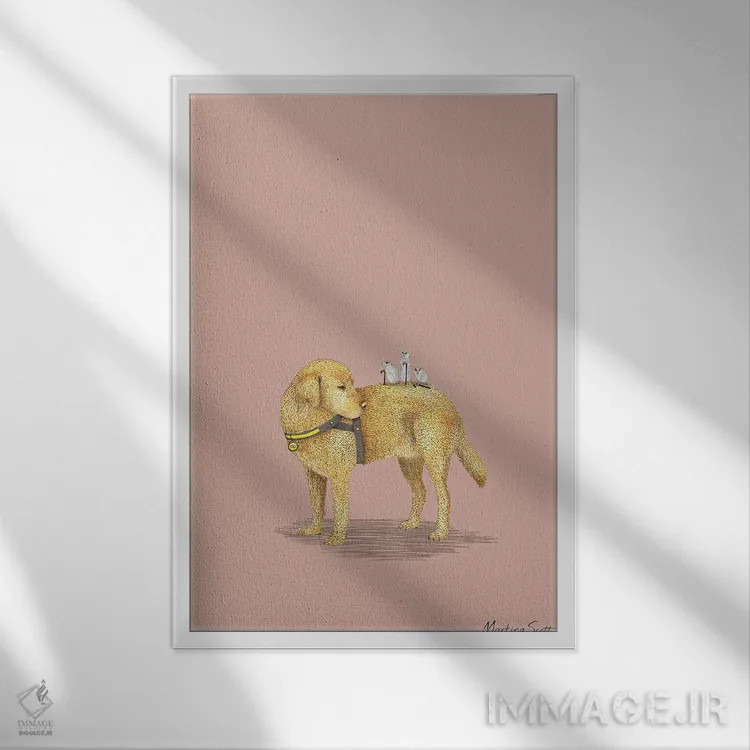 تابلو مدرن سه موش کور اثر مارتینا اسکات - نمای قابدار سفید