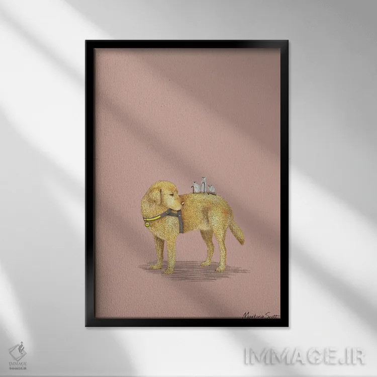 تابلو مدرن سه موش کور اثر مارتینا اسکات - نمای قابدار مشکی