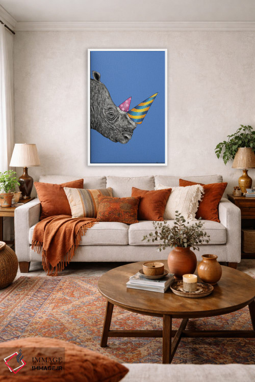 تابلو مدرن کرگدن مهمانی اثر مارتینا اسکات - D2W