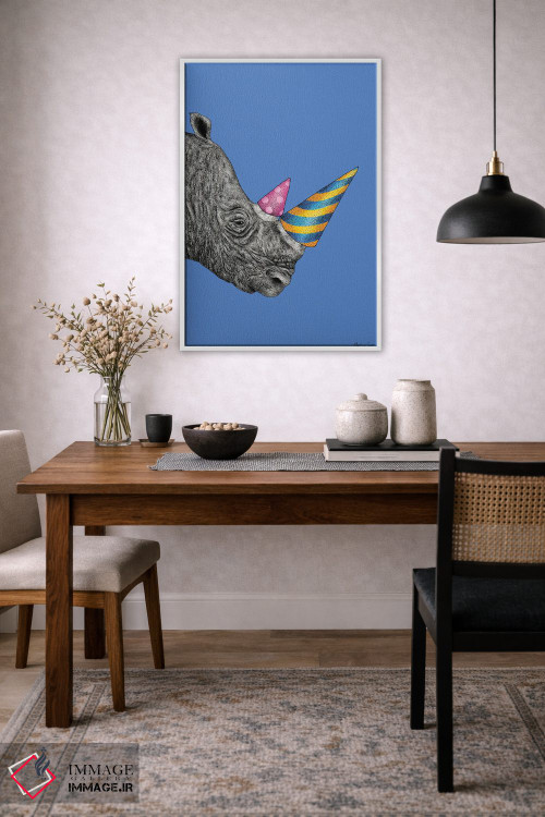 تابلو مدرن کرگدن مهمانی اثر مارتینا اسکات - D4W