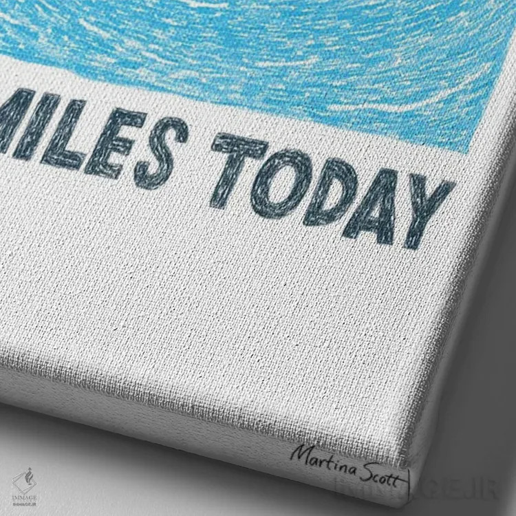 تابلو مدرن امروز خبری از لبخند نیست اثر مارتینا اسکات - نمای نزدیک بافت بوم