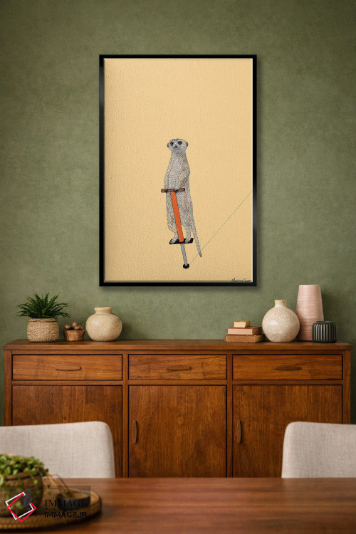 تابلو مدرن میرکات روی چوب فنردار اثر مارتینا اسکات - D2B