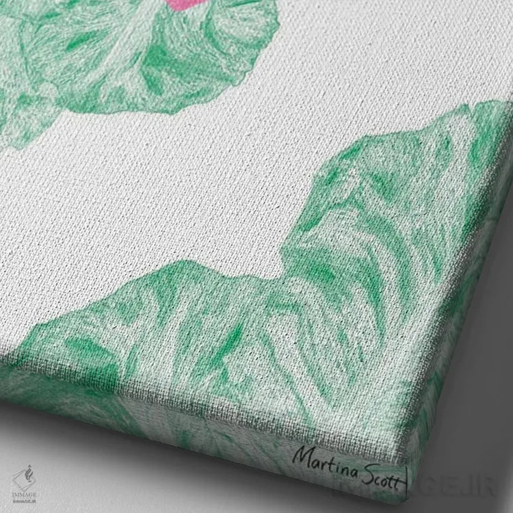 تابلو مدرن عاشق کاهو اثر مارتینا اسکات - نمای نزدیک بافت بوم