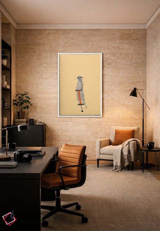 تابلو مدرن میرکات روی چوب فنردار اثر مارتینا اسکات - D5W