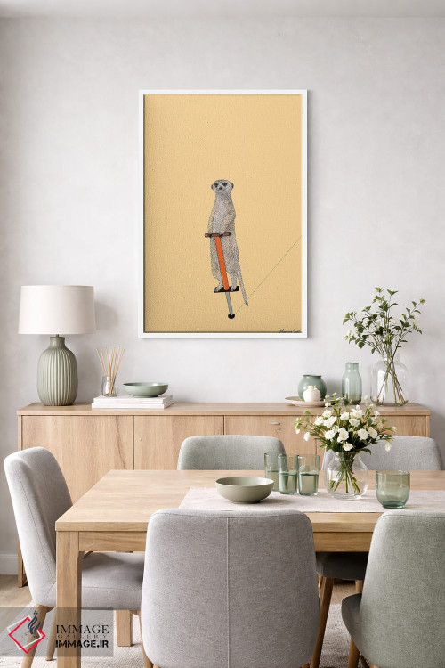 تابلو مدرن میرکات روی چوب فنردار اثر مارتینا اسکات - D6W