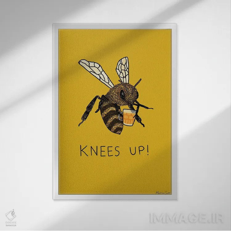 تابلو مدرن جشن زنبورها اثر مارتینا اسکات - نمای قابدار سفید