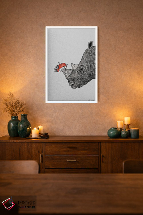 تابلو مدرن کرگدن خسته اثر مارتینا اسکات - D1W