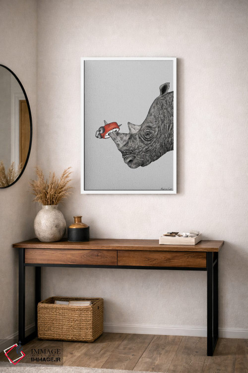 تابلو مدرن کرگدن خسته اثر مارتینا اسکات - D3W