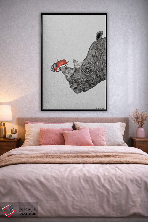 تابلو مدرن کرگدن خسته اثر مارتینا اسکات - D2B