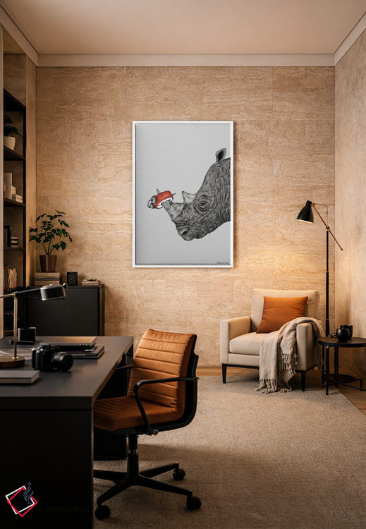 تابلو مدرن کرگدن خسته اثر مارتینا اسکات - D6W