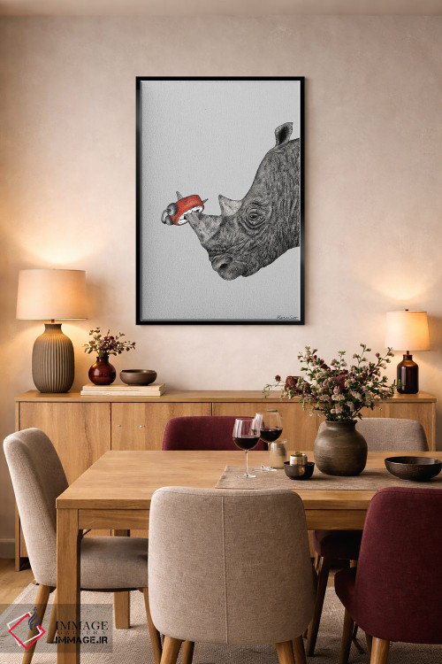 تابلو مدرن کرگدن خسته اثر مارتینا اسکات - D5B