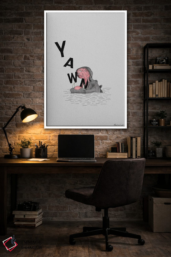 تابلو مینیمال اسب آبی خمیازه کش اثر مارتینا اسکات - D3W