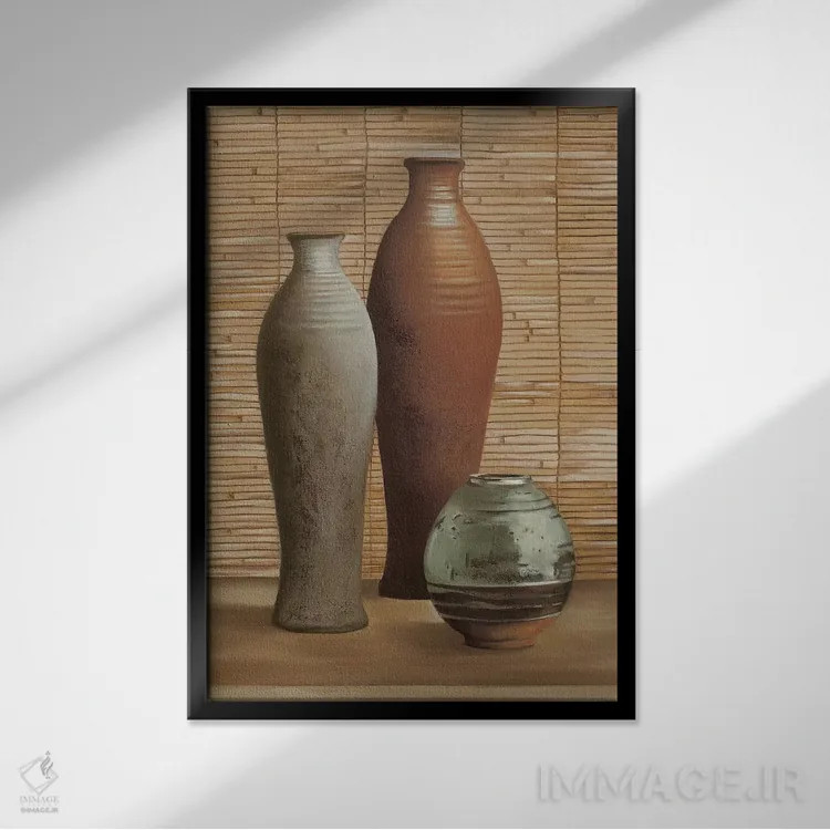 تابلو دکوراتیو ترکیب در فضای داخلی ۲ اثر آندره مازو - نمای قابدار مشکی