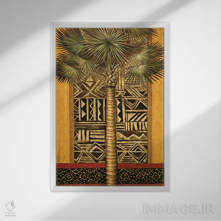 تابلو دکوراتیو غروب آفریقایی ۱ اثر آندره مازو - نمای قابدار سفید