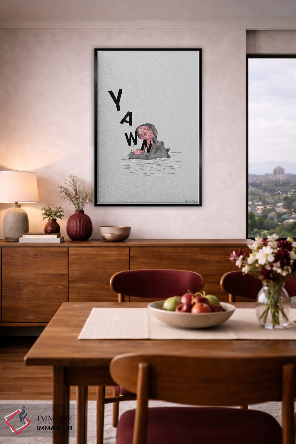 تابلو مینیمال اسب آبی خمیازه کش اثر مارتینا اسکات - D5B