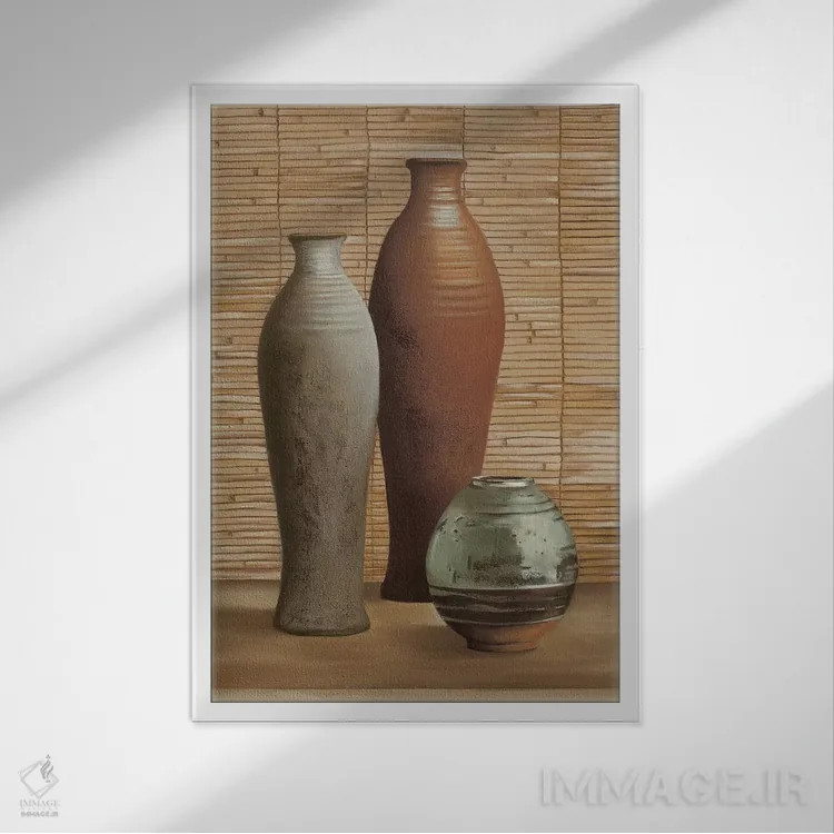 تابلو دکوراتیو ترکیب در فضای داخلی ۲ اثر آندره مازو - نمای قابدار سفید