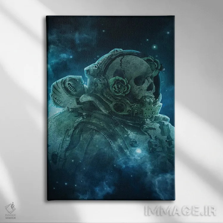 تابلو دکوراتیو جمجمه مرگ ۲ اثر ماریشا بکر - نمای روبهرو روی دیوار