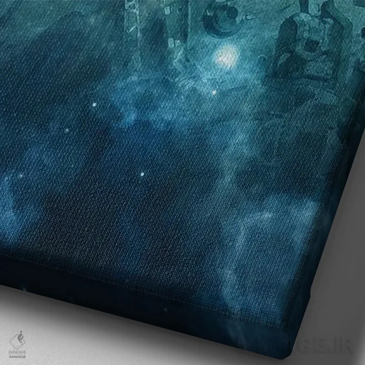 تابلو دکوراتیو جمجمه مرگ ۲ اثر ماریشا بکر - نمای نزدیک بافت بوم