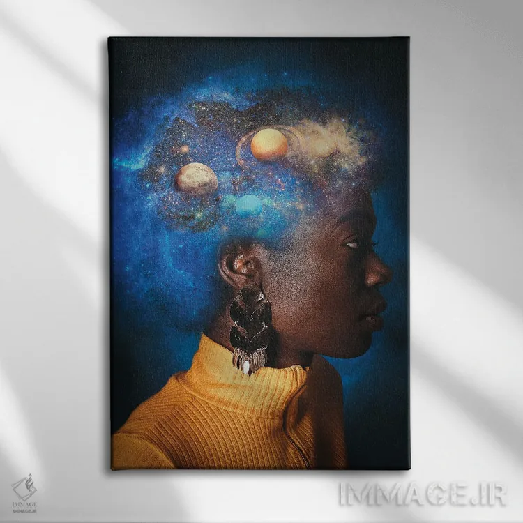 تابلو دکوراتیو جهان آفریقایی اثر ماریشا بکر - نمای روبهرو روی دیوار