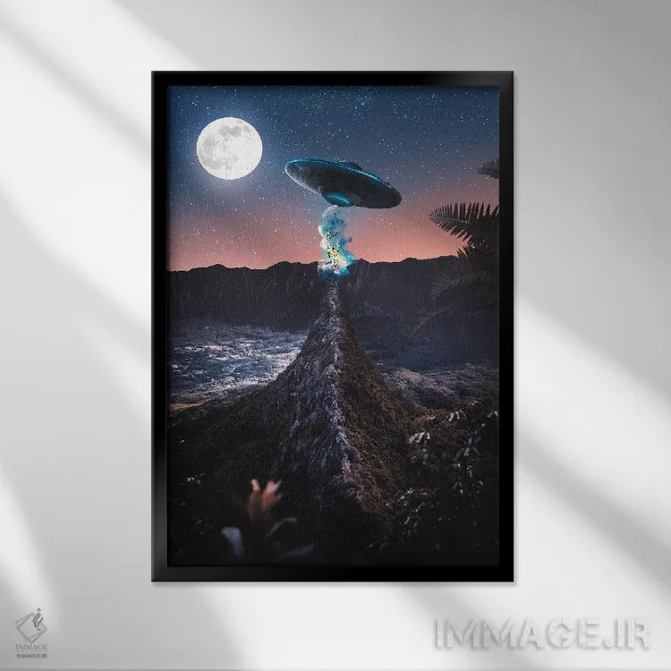 تابلو دکوراتیو ربایش اثر ماریشا بکر - نمای قابدار مشکی