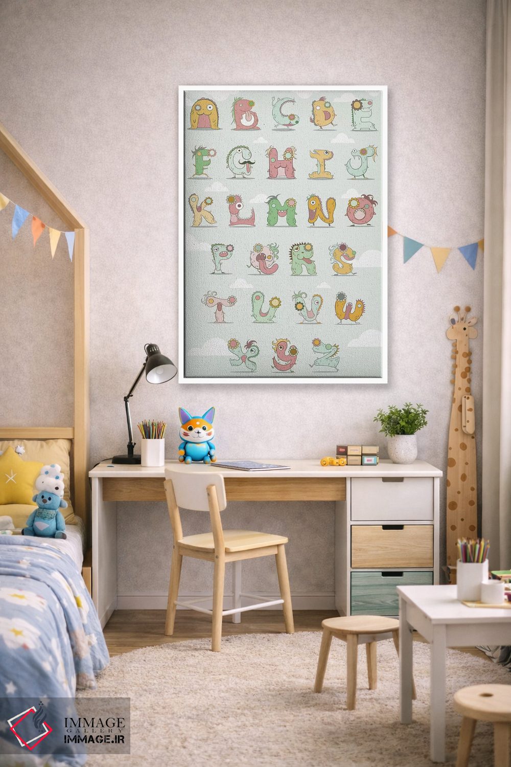 تابلو دکوراتیو جدول الفبا ۱ اثر فایو بای فایو کالکتیو - D1W