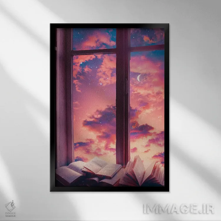 تابلو دکوراتیو رویاپرداز اثر ماریشا بکر - نمای قابدار مشکی