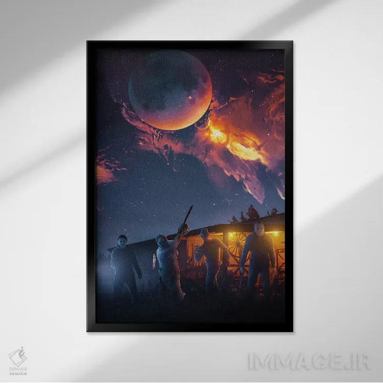 تابلو دکوراتیو طایفه وحشت اثر ماریشا بکر - نمای قابدار مشکی